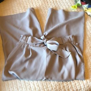 Tan colored wide leg lululemon capris